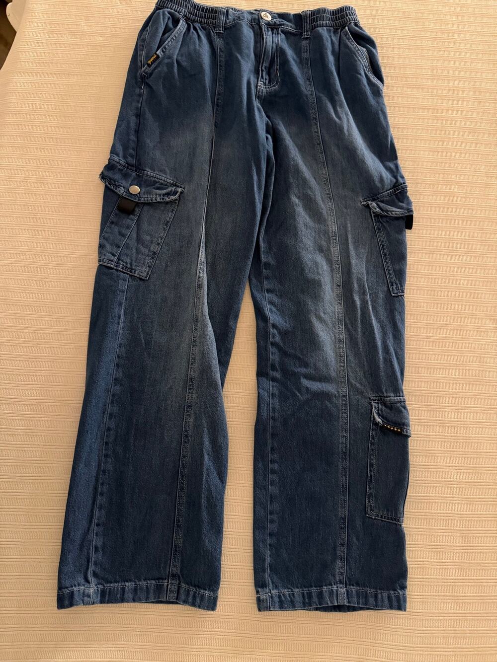 Fivestar General Jerry Leigh Dark Wash Wide Leg Cargo Jeans 9/29
